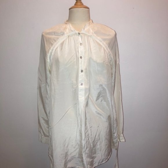 KA 7 Off-White Longsleeve Button Shirt Tunic - Picture 11 of 11